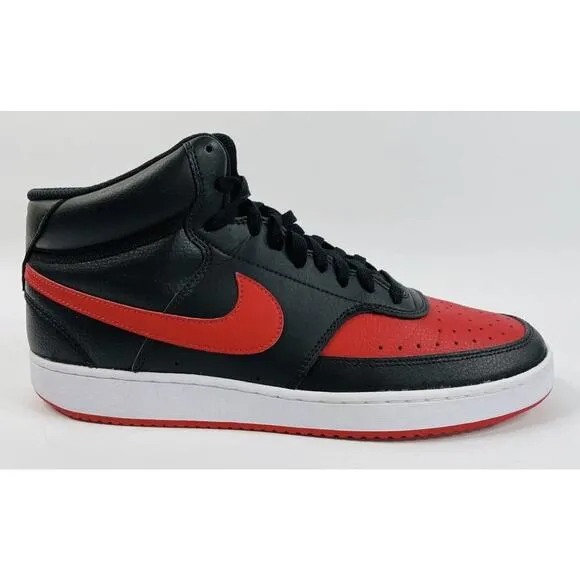 Nike COURT VISION MID DM8682 Black University Red BRED Shoes Mens 11 Fast Ship