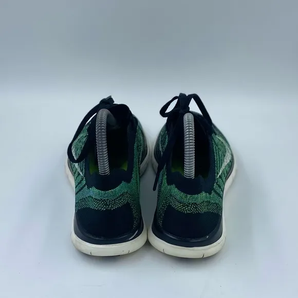 Nike Free Flyknit 4.0 Running Shoes Women US 7 Black Green 717076-013