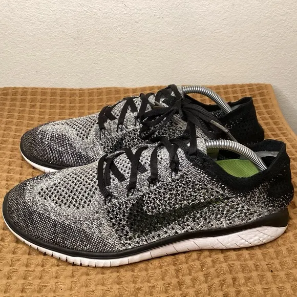Nike Free RN Flyknit 2020 Mens Sz 10 Running Shoes 942838-101 Black Sneakers