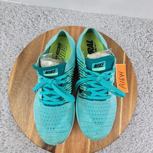 Nike Free Rn Flyknit Hyer Turquoise Athletic Running Shoes Womens 8.5 831070-307