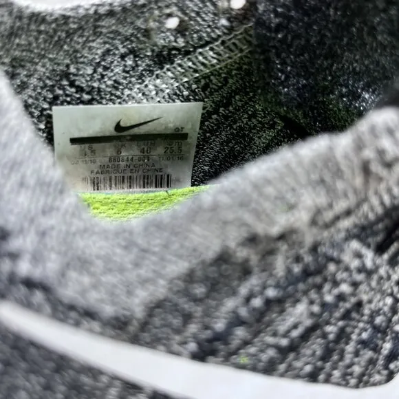 Nike Free RN Flyknit Running Shoes - Women's Size 8.5 - Black White Oreo