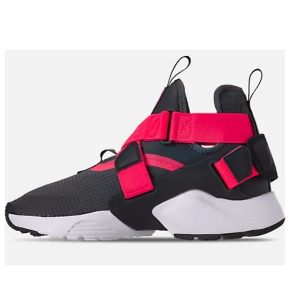Nike Huarache City Big Kids' Shoes Anthracite Black Solar Red 6Y