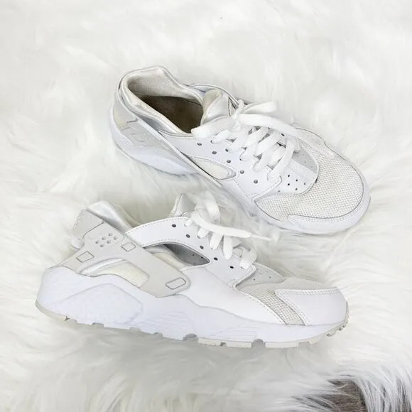 Nike Huarache Run White Athletic Sneakers Shoes Big Kids 6.5 Youth Womens 8