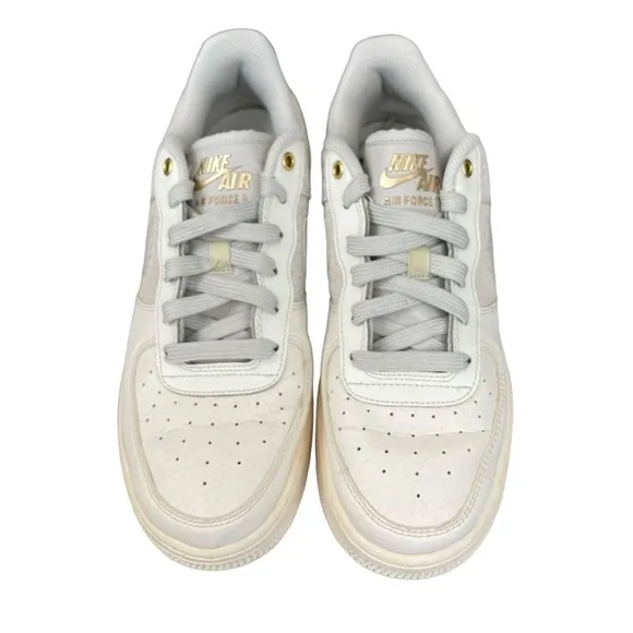 Nike Kid's GS Air Force 1 LV8 Sail/Light Metallic Gold Shoes 820438-103 Sz 6.5Y