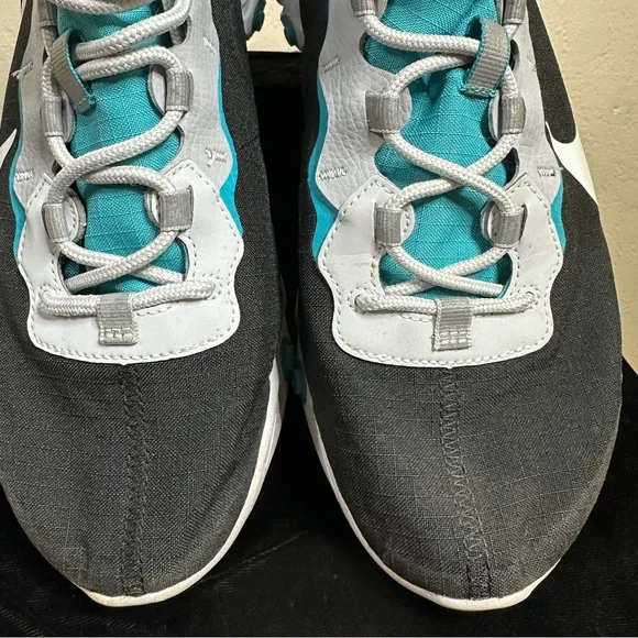 NIKE men’s aqua blue and black React Element 55 SE athletic shoes 11.5