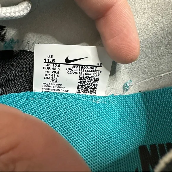 NIKE men’s aqua blue and black React Element 55 SE athletic shoes 11.5