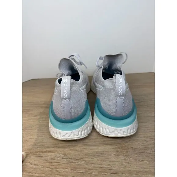Nike Men's Epic React Flyknit 2 BQ8928-006 Size 10.5 Gray Blue Athletic Shoes