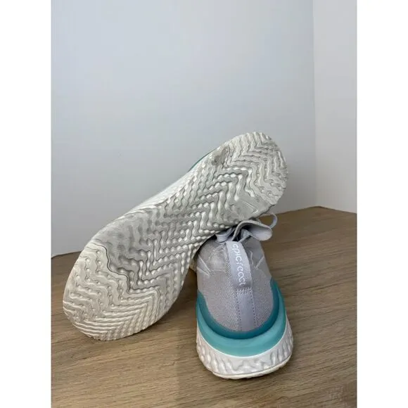 Nike Men's Epic React Flyknit 2 BQ8928-006 Size 10.5 Gray Blue Athletic Shoes