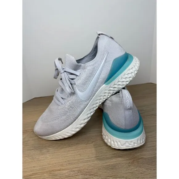Nike Men's Epic React Flyknit 2 BQ8928-006 Size 10.5 Gray Blue Athletic Shoes