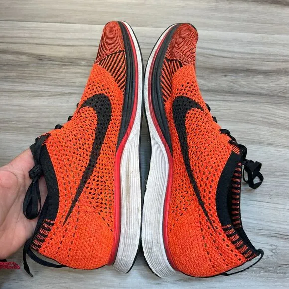 Nike Mens Flyknit Racer 526628-006 Crimson Running Shoes Sneakers Size 13