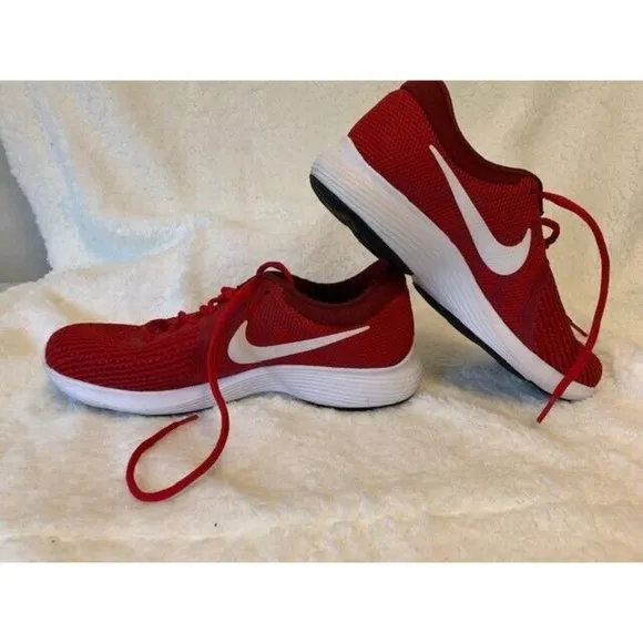 Nike Mens Revolution 4 Mens Size 7 Running Shoes Red White Lace Up 90898…