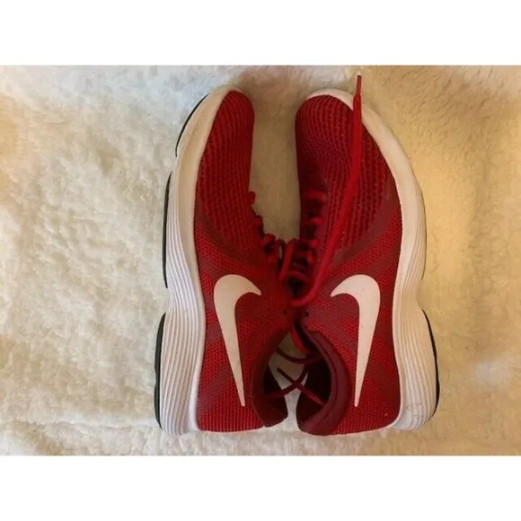 Nike Mens Revolution 4 Mens Size 7 Running Shoes Red White Lace Up 90898…