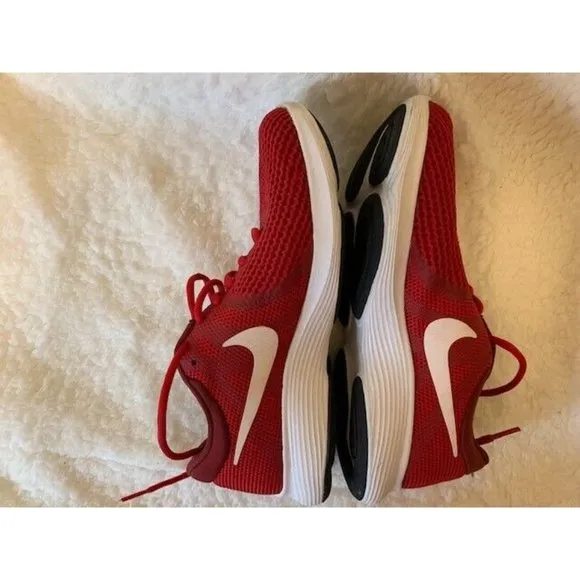 Nike Mens Revolution 4 Mens Size 7 Running Shoes Red White Lace Up 90898…