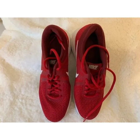 Nike Mens Revolution 4 Mens Size 7 Running Shoes Red White Lace Up 90898…