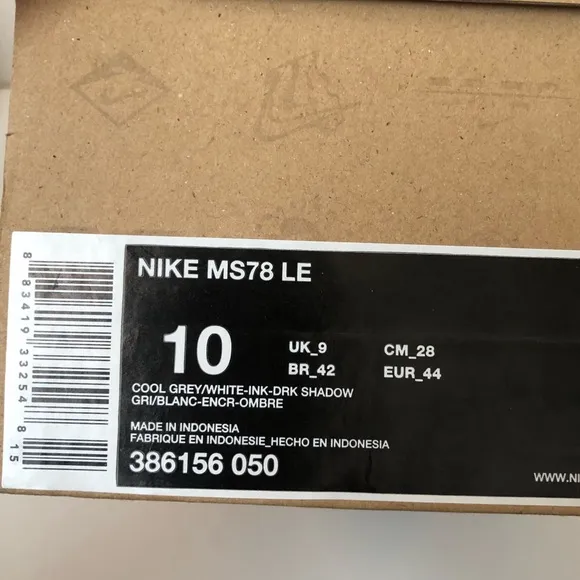 Nike MS78 LS Shoes | Cool Grey, White Ink, Dark Shadow Purple Size 10