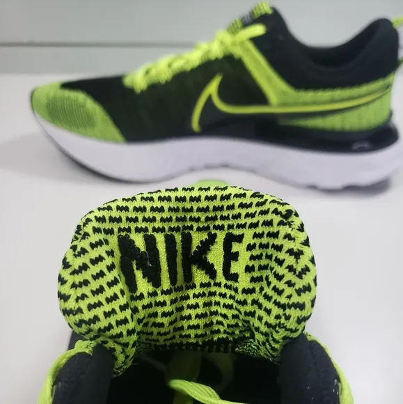 Nike React Infinity FlyKnit 2 Volt Green Black Running Training Sneakers Men's 7
