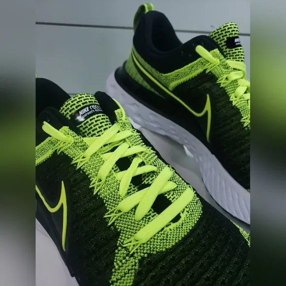 Nike React Infinity FlyKnit 2 Volt Green Black Running Training Sneakers Men's 7