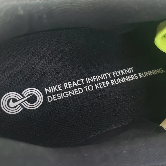 Nike React Infinity FlyKnit 2 Volt Green Black Running Training Sneakers Men's 7