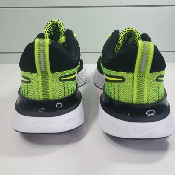 Nike React Infinity FlyKnit 2 Volt Green Black Running Training Sneakers Men's 7
