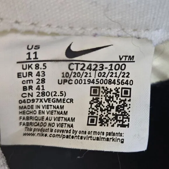 Nike React Infinity Run Flyknit 2 White Citron CT2423-100 Running Shoes Size 11