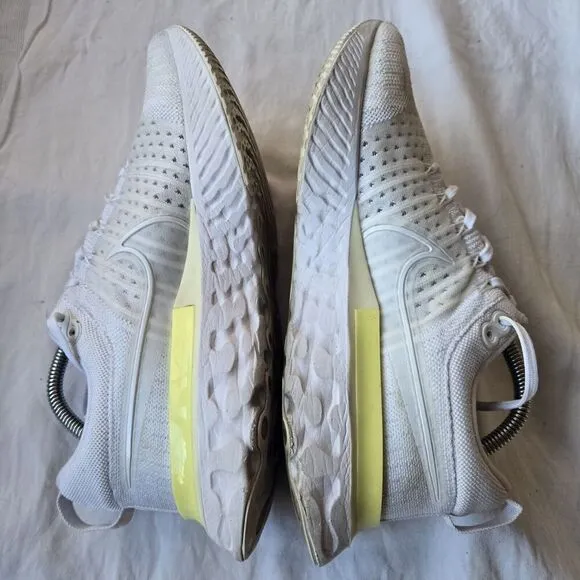 Nike React Infinity Run Flyknit 2 White Citron CT2423-100 Running Shoes Size 11