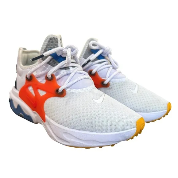 Nike React Presto Breezy Thursday White Orange Blue Sneakers AV2605-100 Size 6