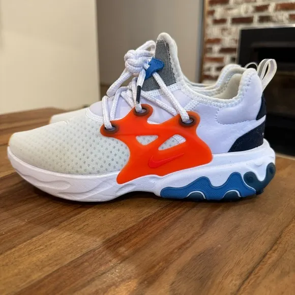 Nike React Presto Breezy Thursday White Orange Blue Sneakers AV2605-100 Size 6
