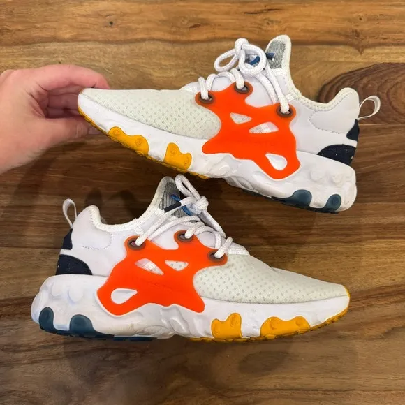 Nike React Presto Breezy Thursday White Orange Blue Sneakers AV2605-100 Size 6