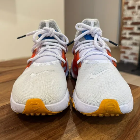 Nike React Presto Breezy Thursday White Orange Blue Sneakers AV2605-100 Size 6