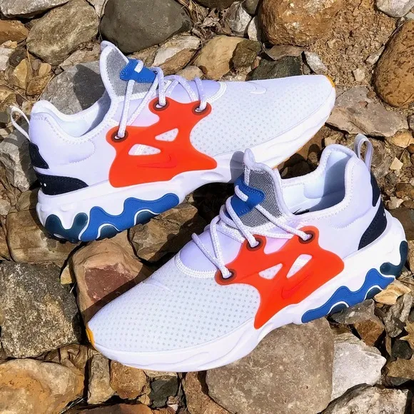 Nike React Presto Breezy Thursday White Orange Blue Sneakers AV2605-100 Size 6