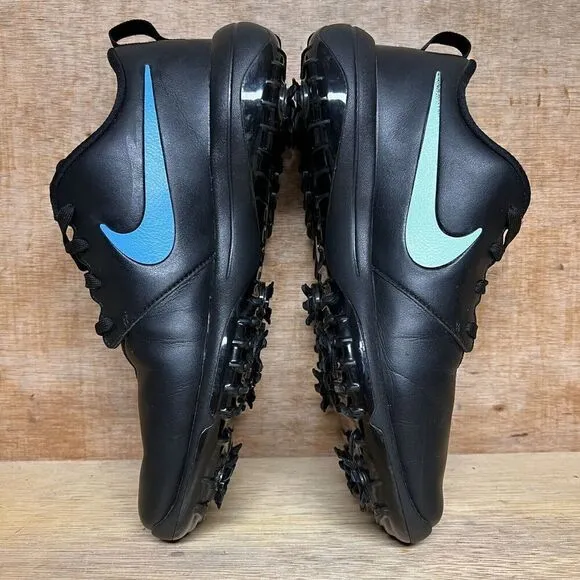 Nike Roshe G Tour Men's 9 Shoes Triple Black Leather Lace Up Running Golf Cleats