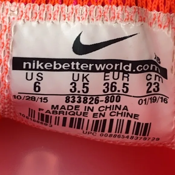 Nike Roshe One Hyperfuse Crimson Running Shoes 833826-800 Women's Size 6