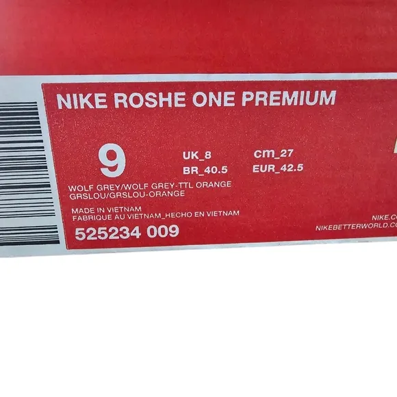Nike Roshe One Men's Gray / Orange Athletic Shoes, Sz 9 NIB