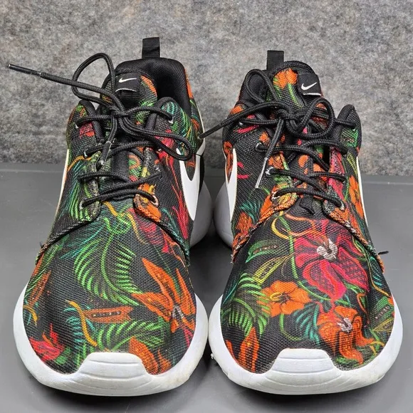 Nike Roshe Run Men's‎ 12 Running Shoes Floral Total Orange 655206-810