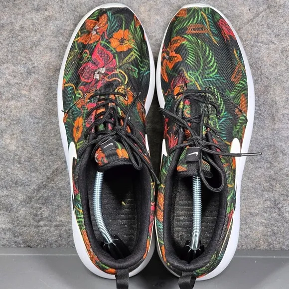 Nike Roshe Run Men's‎ 12 Running Shoes Floral Total Orange 655206-810