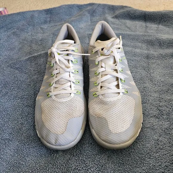 Nike Running Shoes Sneakers Free Trainer 5.0, Men's Size 9.5, White Gray Grey