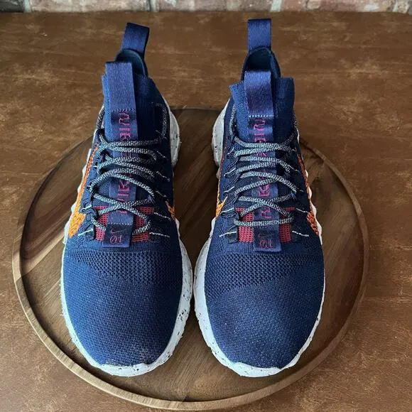 Nike Space Hippie 01 Midnight Navy Magma Orange Mens Athletic Shoes Sneakers 11