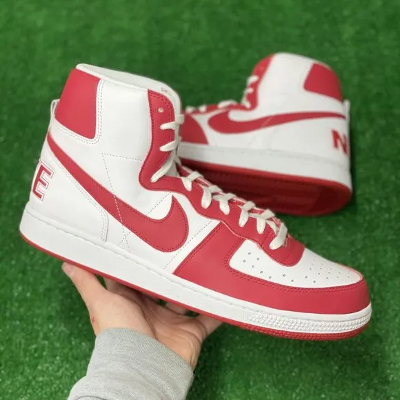 Nike Terminator High Mens Casual Sneaker Shoes White Red FJ4454-100 VNDS Size 13
