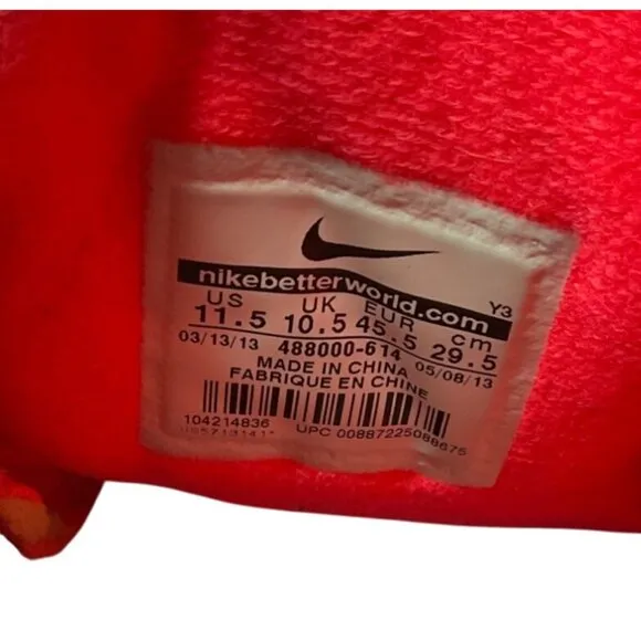 Nike Vapor 9 Tour Mens Sneakers US 11.5 Red/Black Tennis Shoes