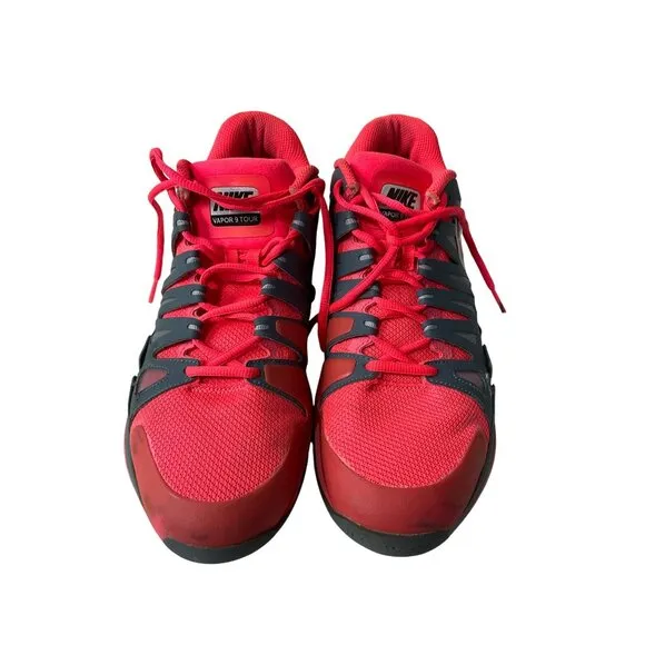Nike Vapor 9 Tour Mens Sneakers US 11.5 Red/Black Tennis Shoes