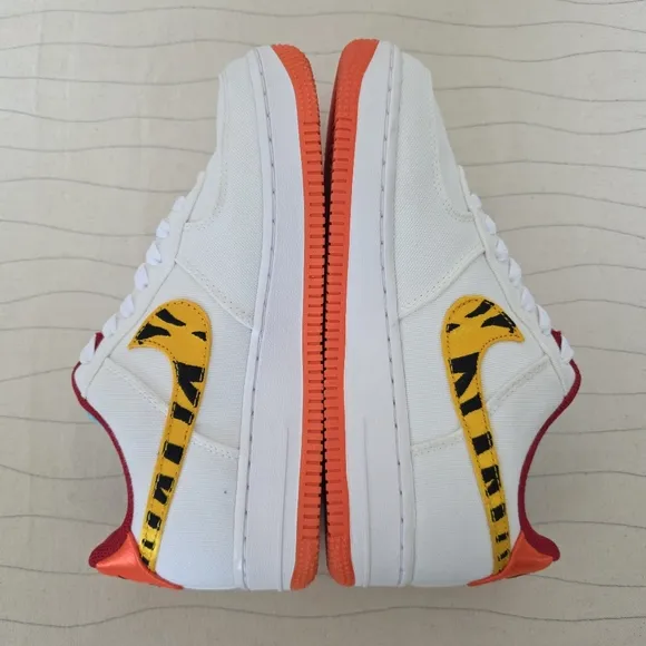 Nike Womens Air Force 1 Low Year of The Tiger White Canvas Sneakers Shoes Size 7