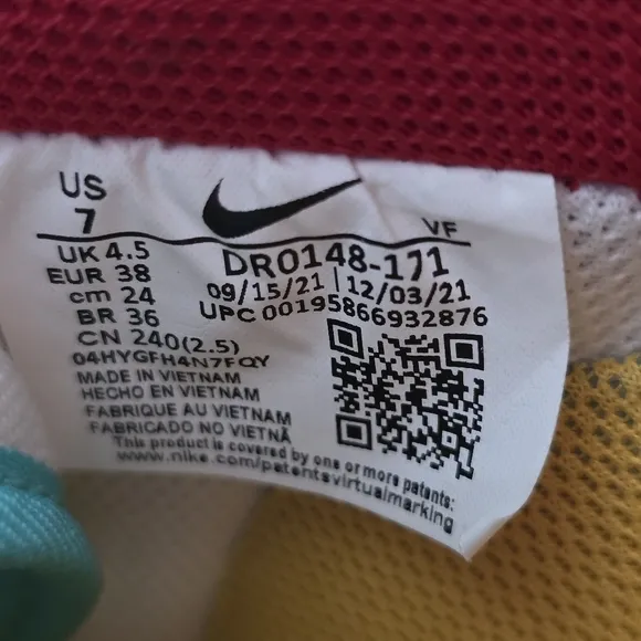 Nike Womens Air Force 1 Low Year of The Tiger White Canvas Sneakers Shoes Size 7