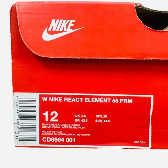 Nike Womens React Element 55 PREMIUM Sunset Purple Running Shoe CD6964-001 Sz 12