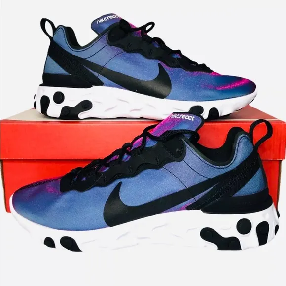 Nike Womens React Element 55 PREMIUM Sunset Purple Running Shoe CD6964-001 Sz 12