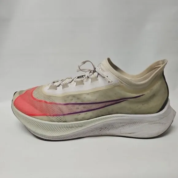 Nike Zoom Fly 3 Mens 13 White Running Shoes Vaporweave Low Athletic AT8240-103