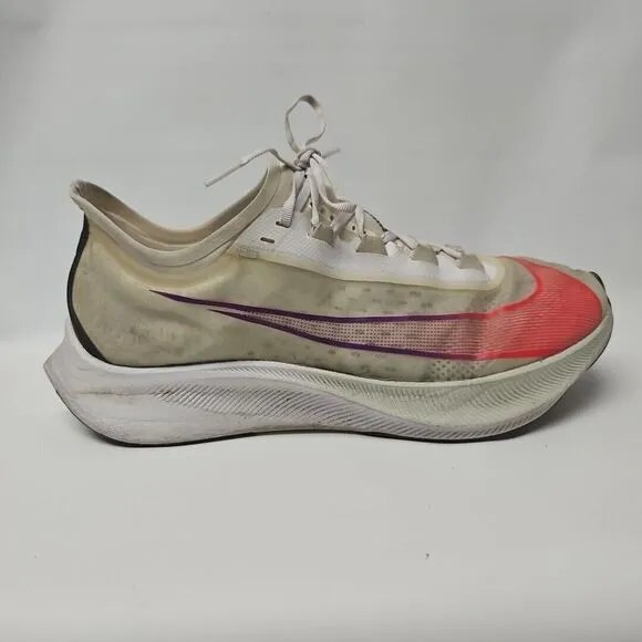 Nike Zoom Fly 3 Mens 13 White Running Shoes Vaporweave Low Athletic AT8240-103