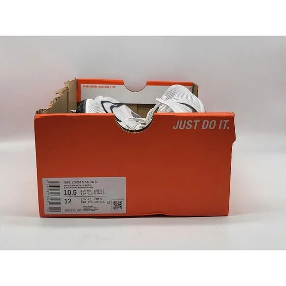 Nike Zoom Mamba 6 White Distance Track With Spikes DR2733-100 Size 10.5
