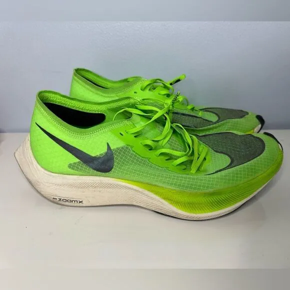 Nike ZoomX Vaporfly Next% Volt Mens Size 11.5 Lime Green Shoes