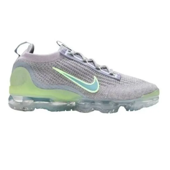 NIKE Air VaporMax 2021 FK &quot;Grey Light Liquid Lime&quot; Running Shoes Size 10