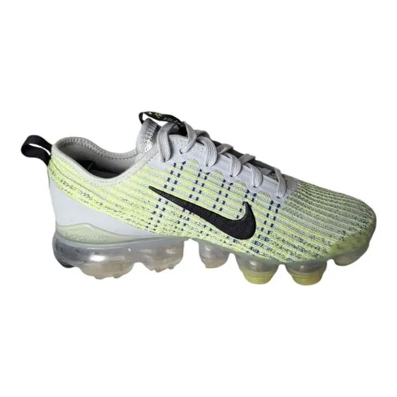 NIKE Air VaporMax Flyknit 3 &quot;Light Silver Volt' Running Shoes Size W7/Y5.5Y